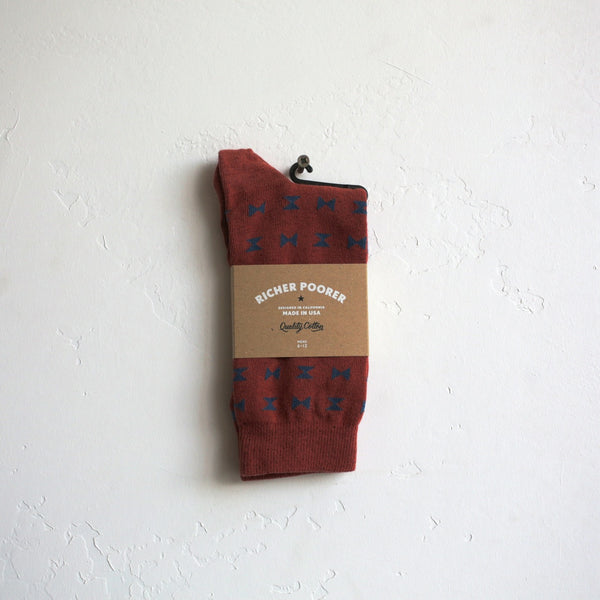 USA Made Chrono Socks Rust & Blue