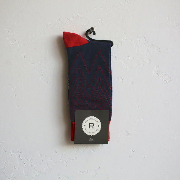 Wanderer Socks - Red & Navy Blue